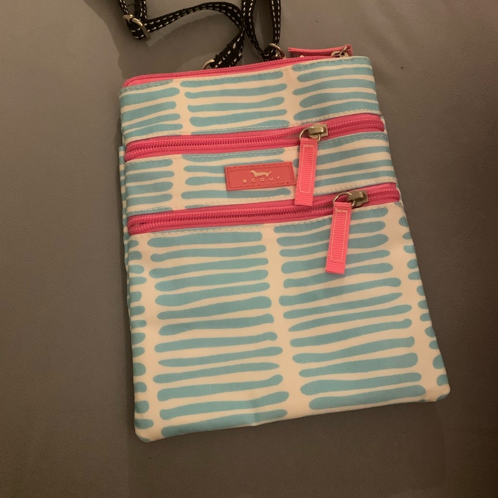 pink and blue scout crossbody